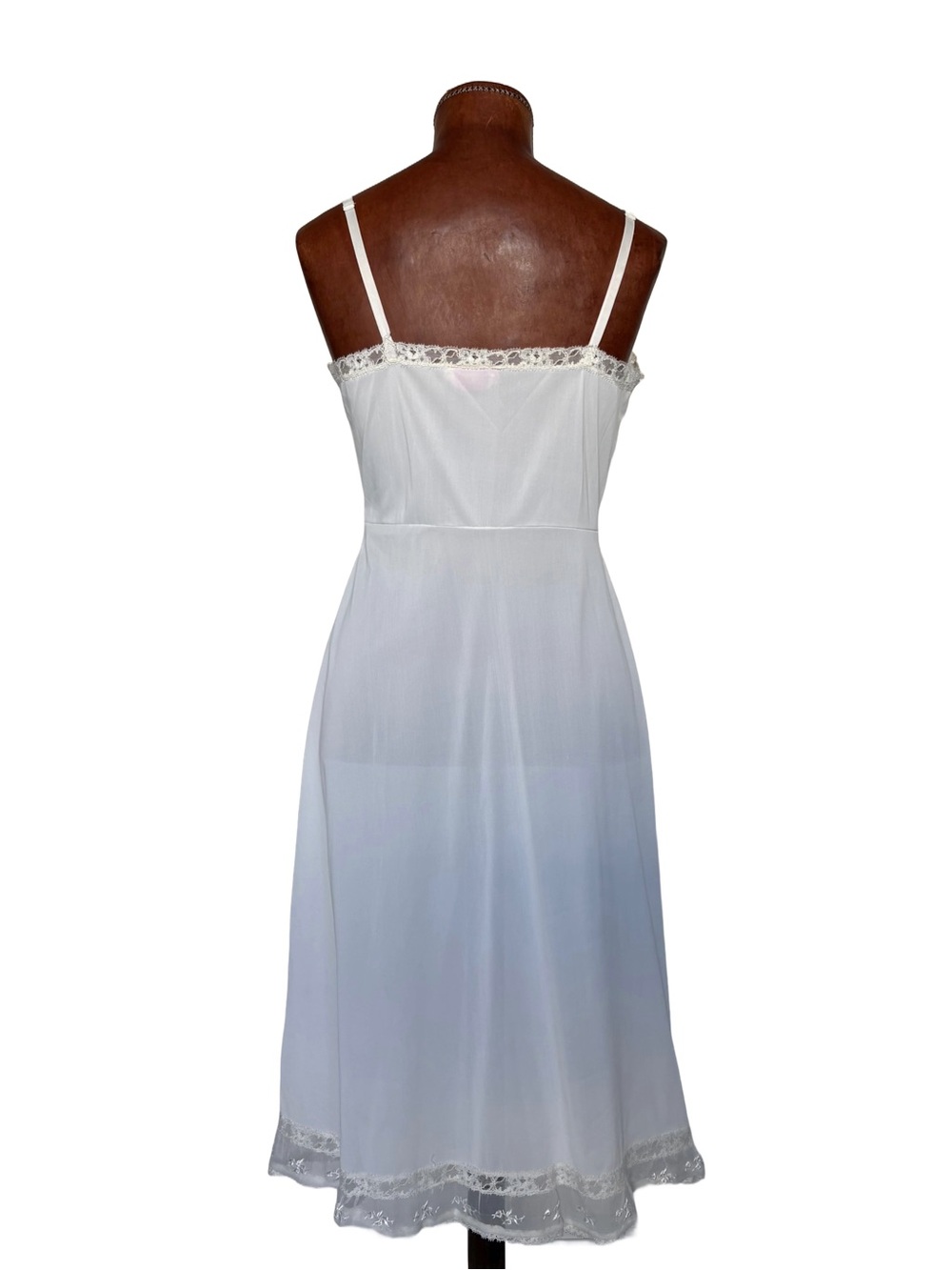 Miss Youth Form Vintage Slip Dress with White Lace Details from the 50s-60s - Picture 2 of 7
